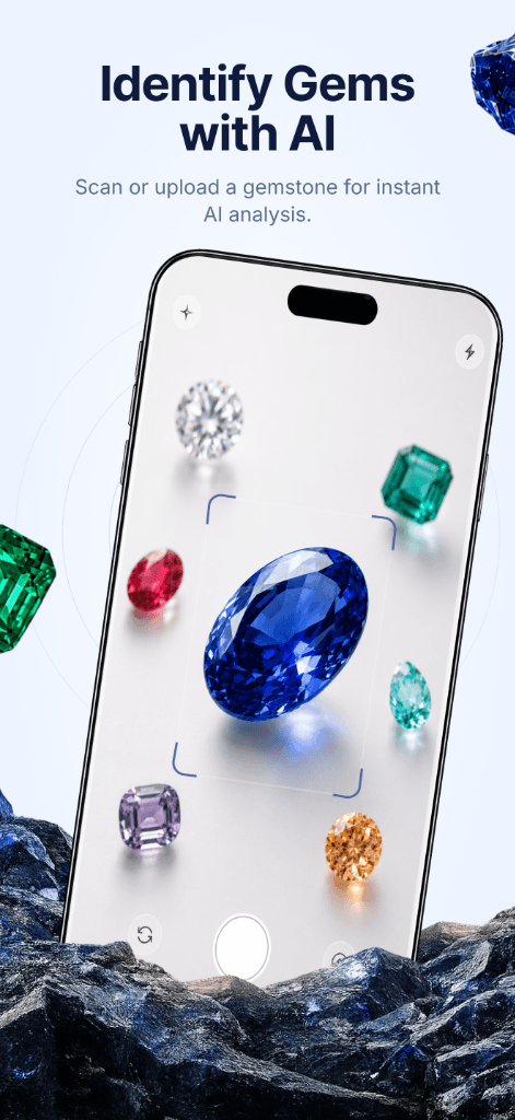 norbu.ai gemstone scanning app UI